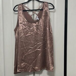 Elegant Metallic Rose Gold Tank Top